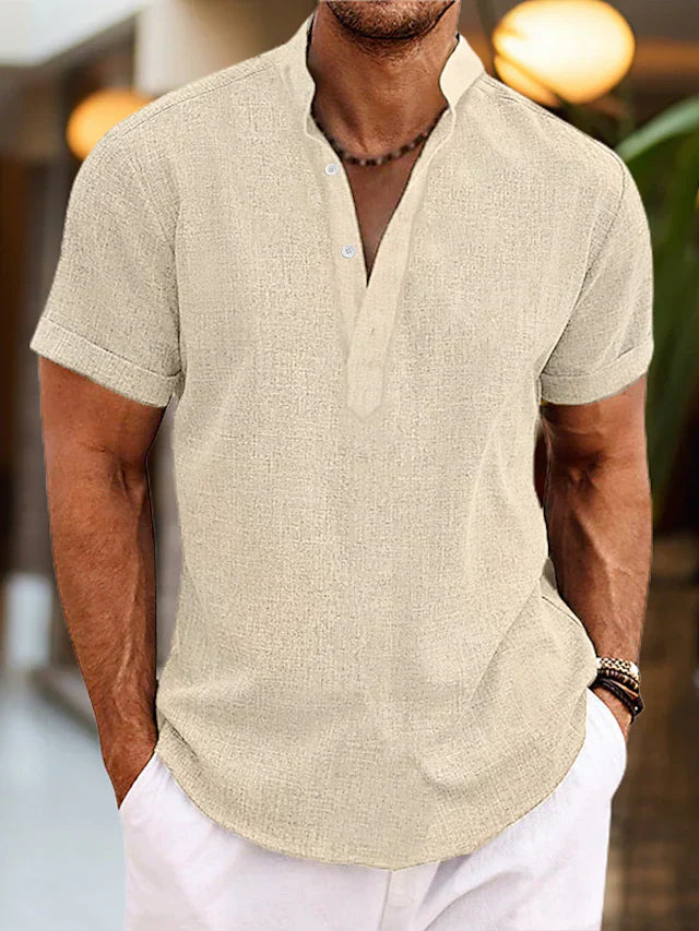 Bradley | Men Short Sleeve Henley Casual Shirt