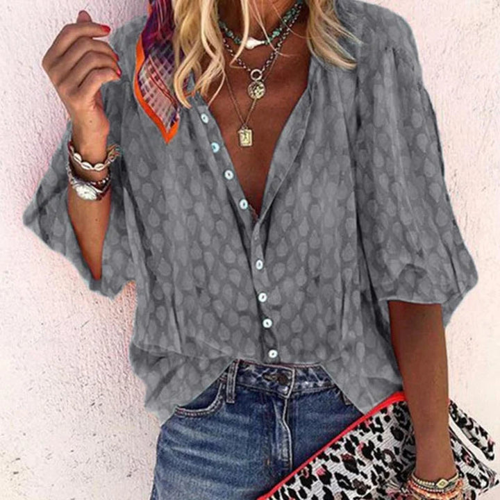Ava | Women Printed Button Down Casual Blouse