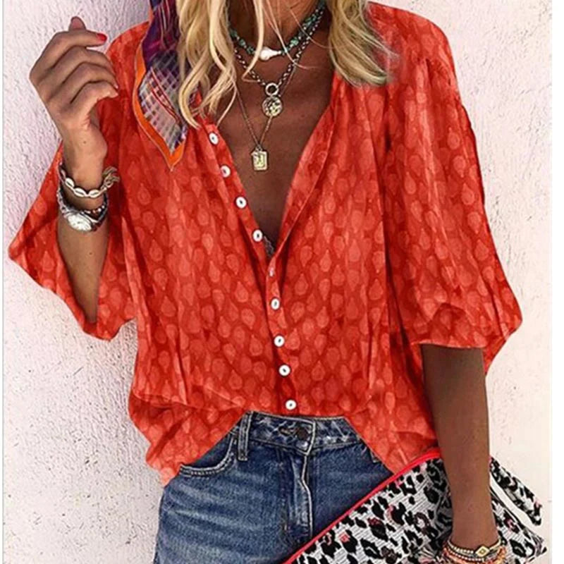 Ava | Women Printed Button Down Casual Blouse