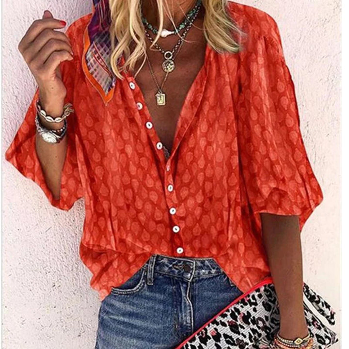 Ava | Women Printed Button Down Casual Blouse