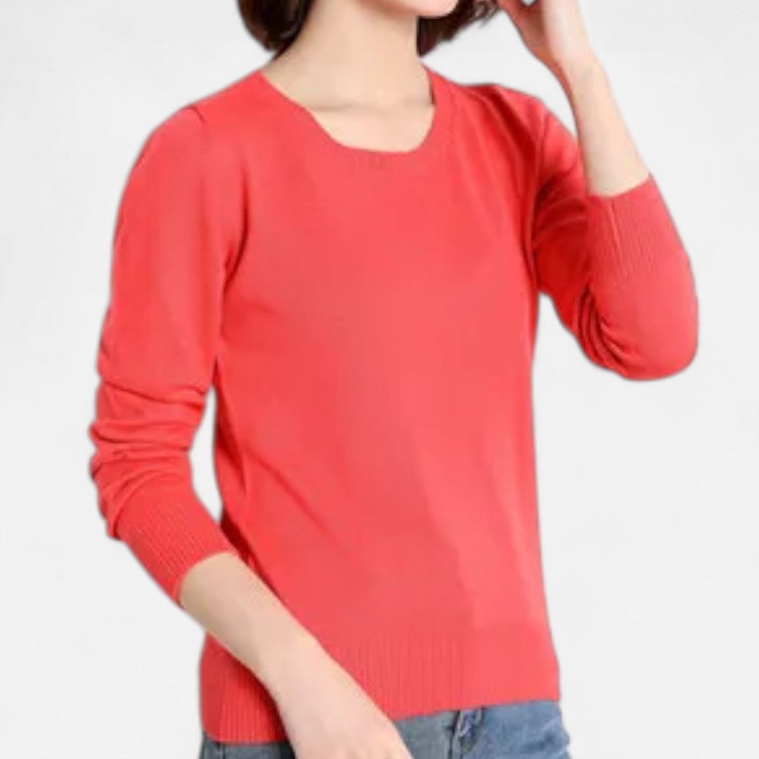 Joneex | Women’s Merino Wool Sweater – Timeless O-Neck Elegance