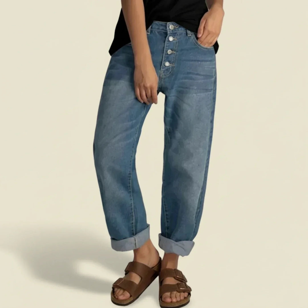 Caroline | Women’s High Waisted Button Fly Jeans