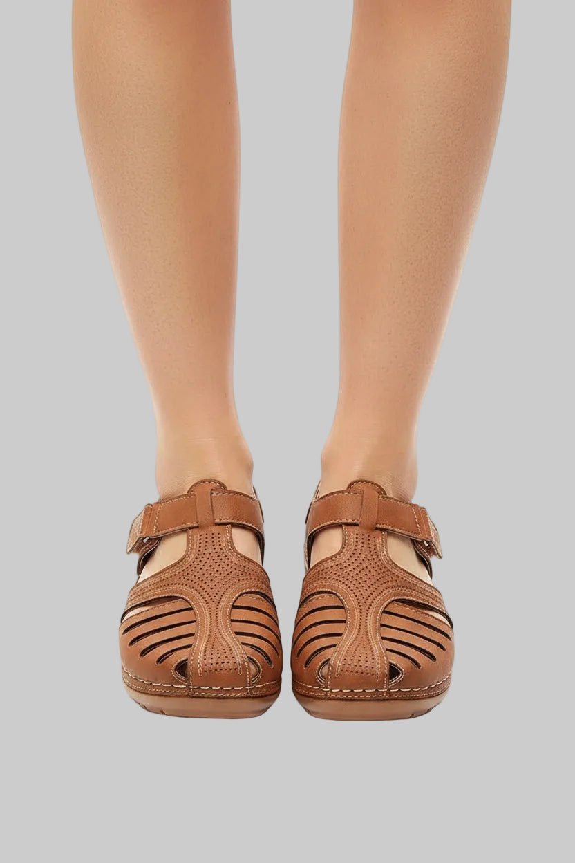 Ella | Women's Cushioned Closed-Toe Velcro Walking Sandals