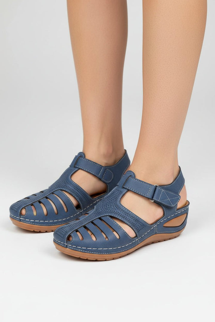 Ella | Women's Cushioned Closed-Toe Velcro Walking Sandals