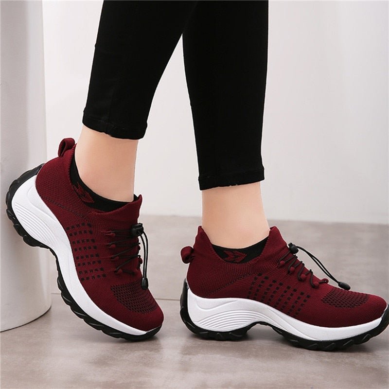 Scarlett | Women's Orthopedic Memory-Foam Lace-Up Platform Trainers
