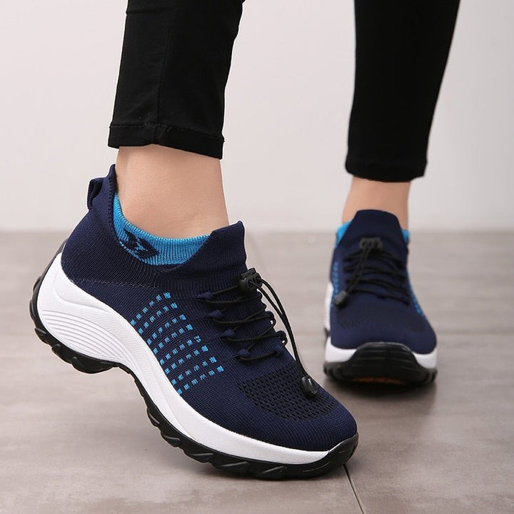 Scarlett | Women's Orthopedic Memory-Foam Lace-Up Platform Trainers