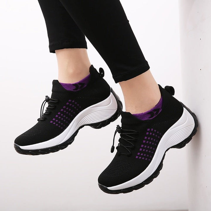 Scarlett | Women's Orthopedic Memory-Foam Lace-Up Platform Trainers